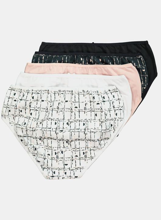 Produktbild Ulla Popken Midislips, 5er-Pack, grafischer Druck/einfarbig (60)