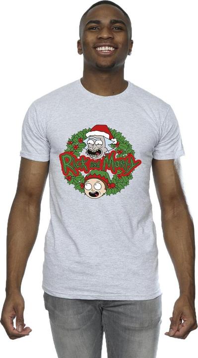 Actual product image Rick And Morty Mens Christmas Wreath T-Shirt (4XL)