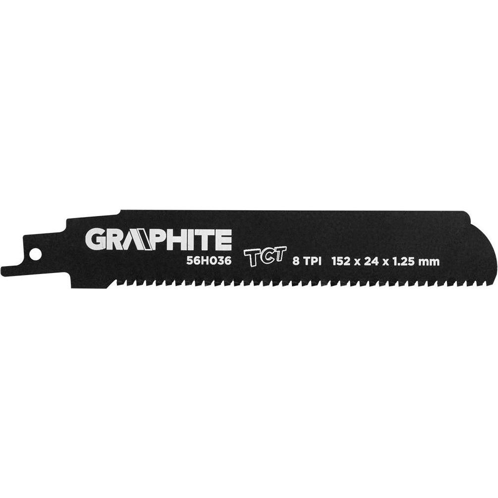 Graphite, Sägeblatt, Reciprocating saw blade, TC, 152 x 24 x 1.25 mm, 8TPI