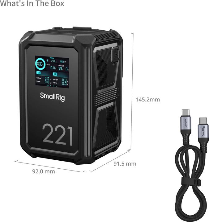 Actual product image SmallRig 4985 X-Touch Smart Triple-Proof V Mount Battery X221 (Camera battery)