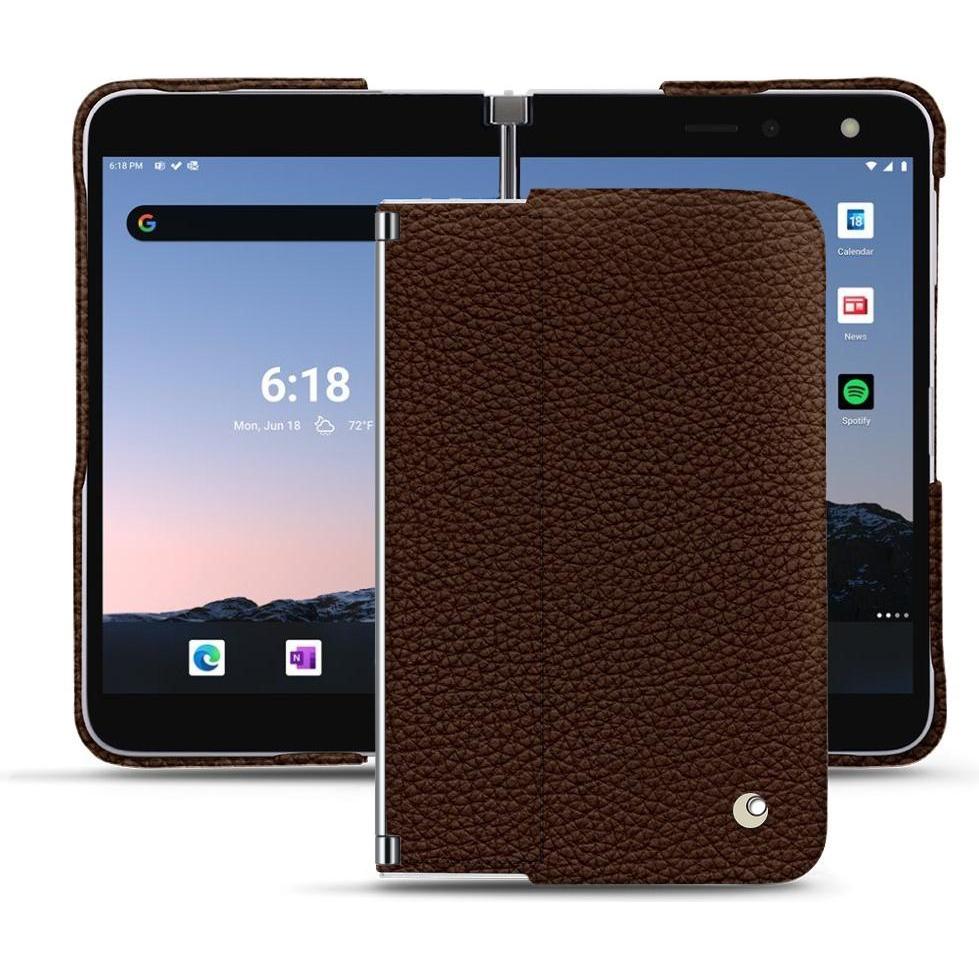 Noreve Lederschutzhülle (Microsoft Surface Duo 2), Smartphone Hülle, Braun