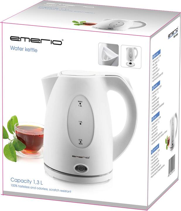 Produktbild Emerio Wasserkocher, 1.3L, Wasserstandsanzeige, weiss (1.30 l)