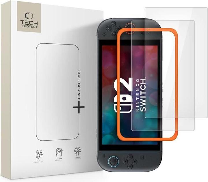 Produktbild Tech-Protect Easy Set+ 2er-Pack Panzerglas für Nintendo Switch 2 - transparent (Switch)