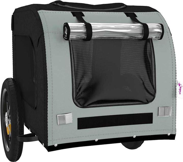 Actual product image vidaXL Bicycle trailer dogs grey and black Oxford fabric and iron