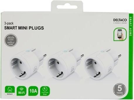 Produktbild Deltaco Mini Schuko-Steckdose - 3er Pack, weiss