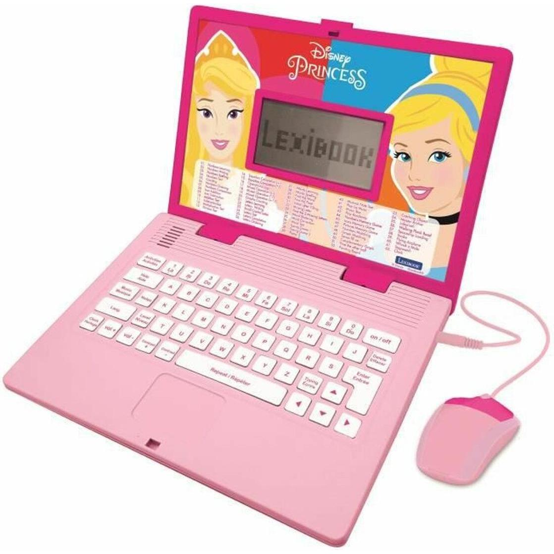 Lexibook Disney Prinzessin Lerncomputer - zweisprachiges pädagogisches Laptop - 124 Aktivitäten FR/EN (Französisch, Englisch) (B0BBRF73VB)
