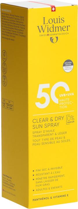 Image du produit Widmer Louis Clear & Dry Sun Spray LSF50 ohne Parfum 200 ml (Spray solaire, SPF 50, 200 ml)