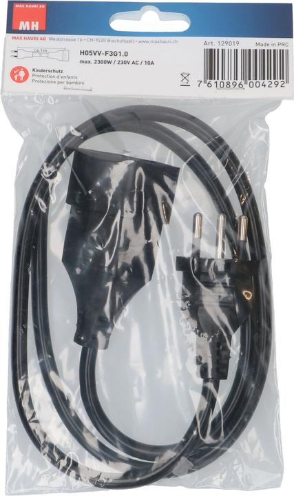 Image du produit Max Hauri Rallonge TD H05VV-F3G1.0 (1 m, Type 13)