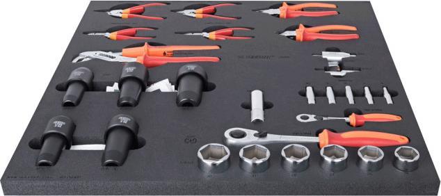 Produktbild Unior SET3-2600D-US Werkzeugset, 22-tlg., SOS-Modul breit, 562x570mm, red