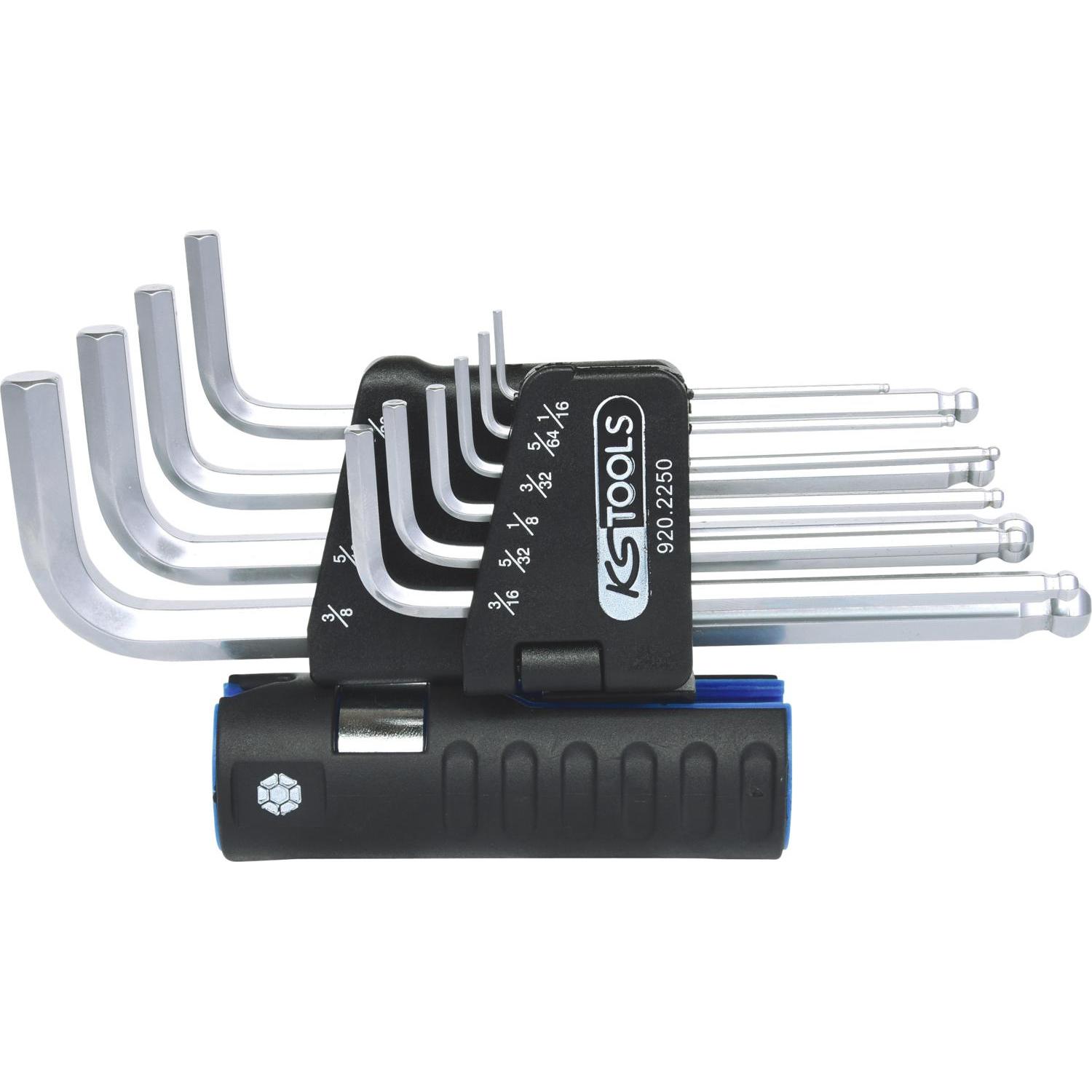 KS Tools, Sechskantschlüssel, 3-in-1-Winkelstiftschlüssel-Satz lang