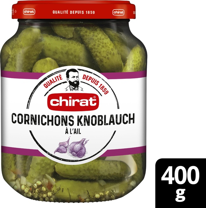 Immagine prodotto Chirat Cornichons à l'ail 400 g verre (450 g)