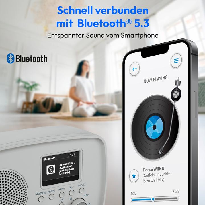Image du produit Medion LIFE DAB+ Radio DRE-1 (MD89288) DAB+ Radio (mit Wecker, Bluetooth, tragbar, UKW) (Bluetooth)