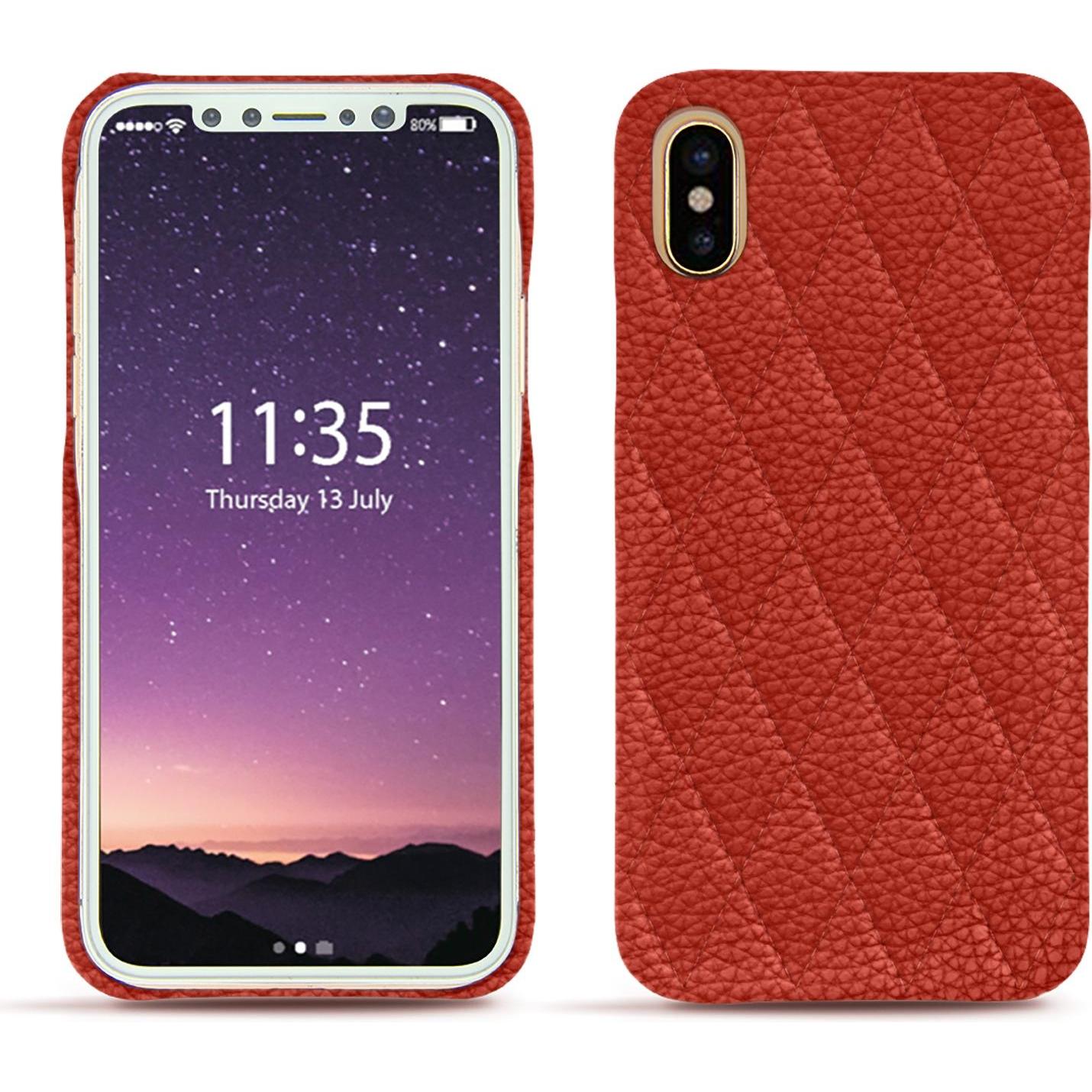 Noreve Lederschutzhülle (Apple iPhone X), Smartphone Hülle, Orange