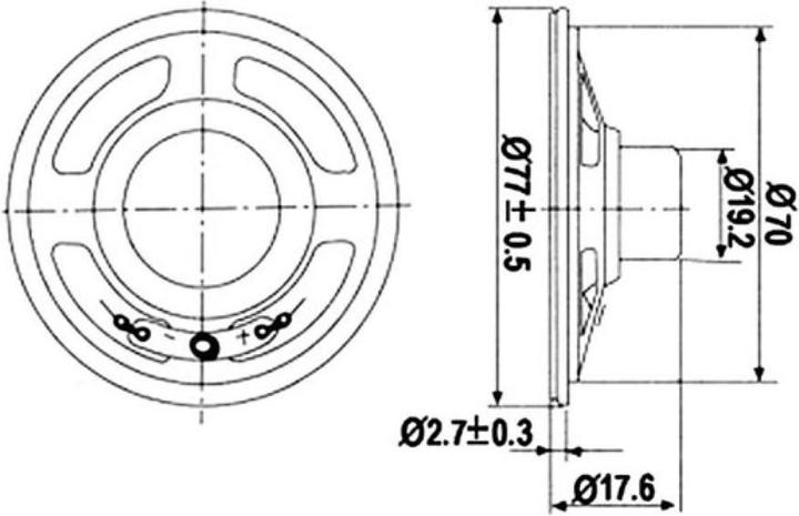 Actual product image Velleman MINI LOUDSPEAKER - 1W / 8 ohm - Ø 77mm
