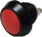 Actual product image RND Components Vandal Resistant Push Button Push End SPST Panel Mount Black/Red