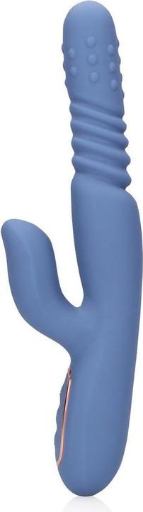 Actual product image Loveline Warming Rotating Beads and Thrusting Rabbit Vibrator - Blue Nova