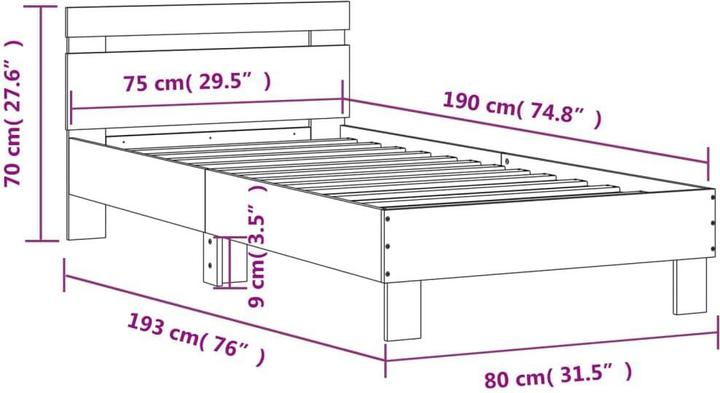 Image du produit vidaXL Bettgestell (75 x 190 cm)