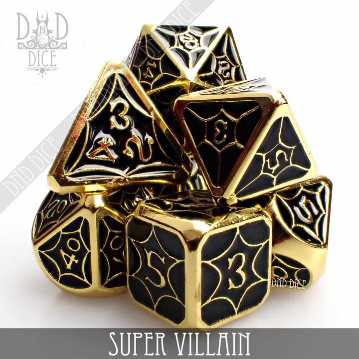 DnD Dice Super Villain Metal Dice Set
