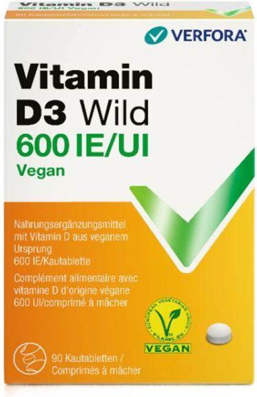 Actual product image Wild Pharma Vitamin D3 Wild Tabl 600 IU vegan 60 Capsules (90 Piece, Pills, 25 g)