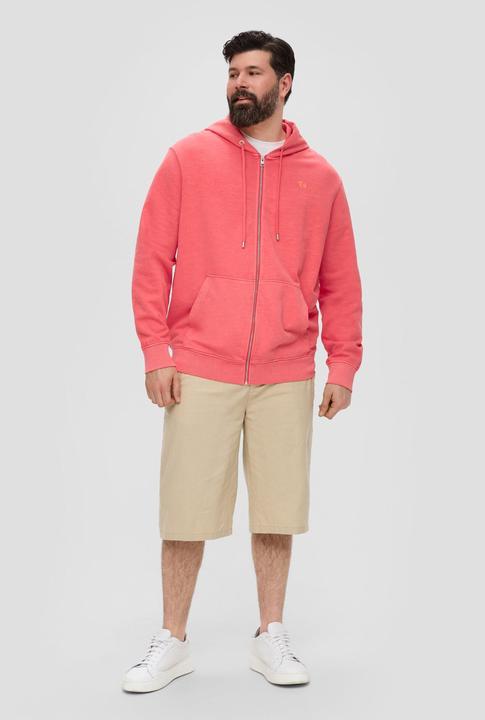 Produktbild s.Oliver Sweatshirt Jacke Sweatshirtjacke mit Garment Dye und Kapuze (4XL)