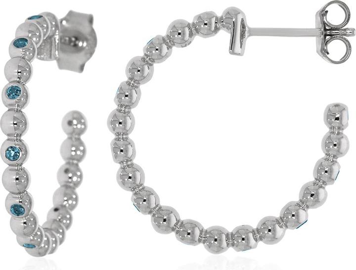 Immagine prodotto Xen Orecchini con Topazio Blu di Londra di circa 0,40 ct. placcati in rodio (Argento 925)