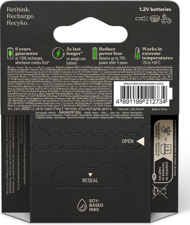 Image du produit GP Batteries ReCyko Pro (4 pcs, AA, 2000 mAh)