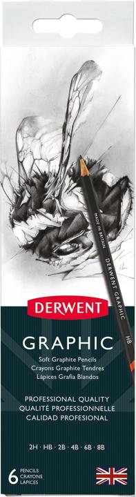 Actual product image Derwent Graphic pen set 6 (2B, 2H, 4B, 6B, 8B, HB, 6x)