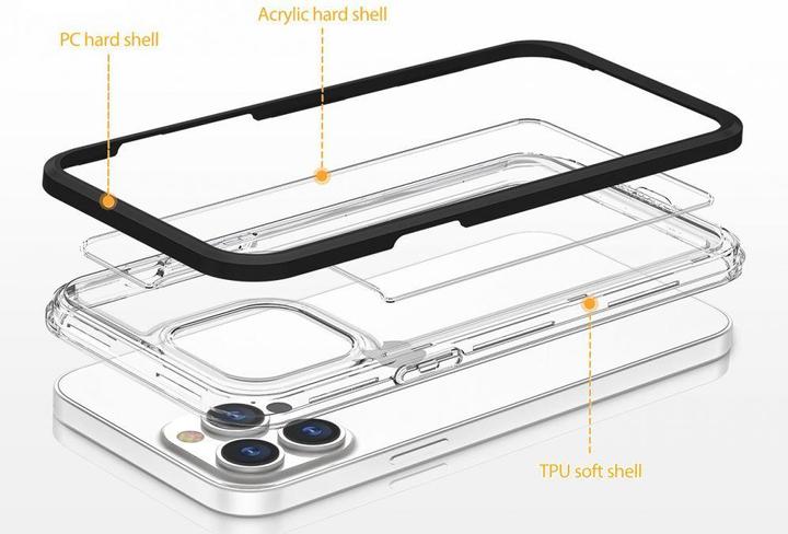 Actual product image Hurtel Clear 3in1 case for iPhone 14 silicone cover with frame blue (Apple iPhone 14)