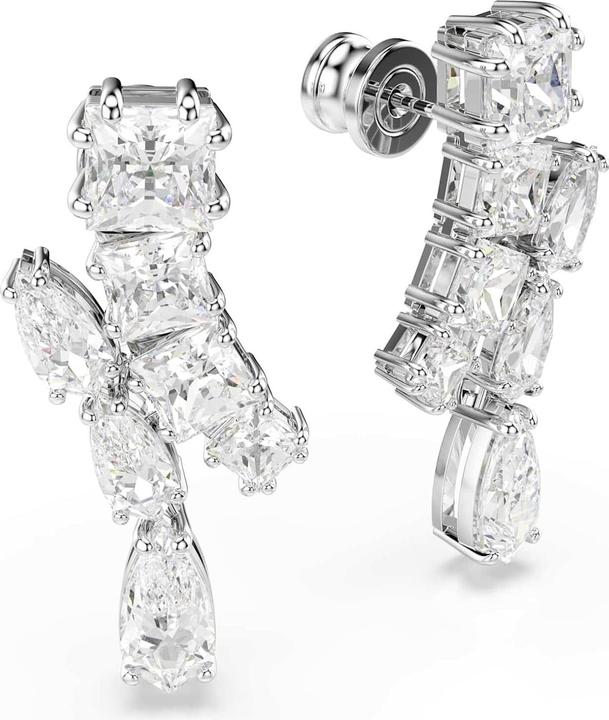 Actual product image Swarovski Matrix Drop Earrings Various Cuts White (Swarovski Metal)