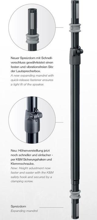 Actual product image K&M 21376 Spacer tube "Easy Lock" | 35 mm (1 pcs., Wall installation, Height-adjustable)