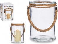 Giftdecor portacandele grande in cristallo a corda (14,5 x 14,5 x 14,5 cm)