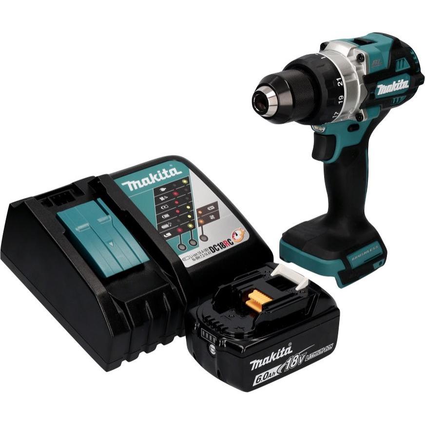 Thumbnail - Makita, Bohrmaschine + Akkuschrauber, Maktia DDF 486 RG1 Akku Bohrschrauber 18 V 130 Nm Brushless + 1x Akku 6,0 Ah + Lad...