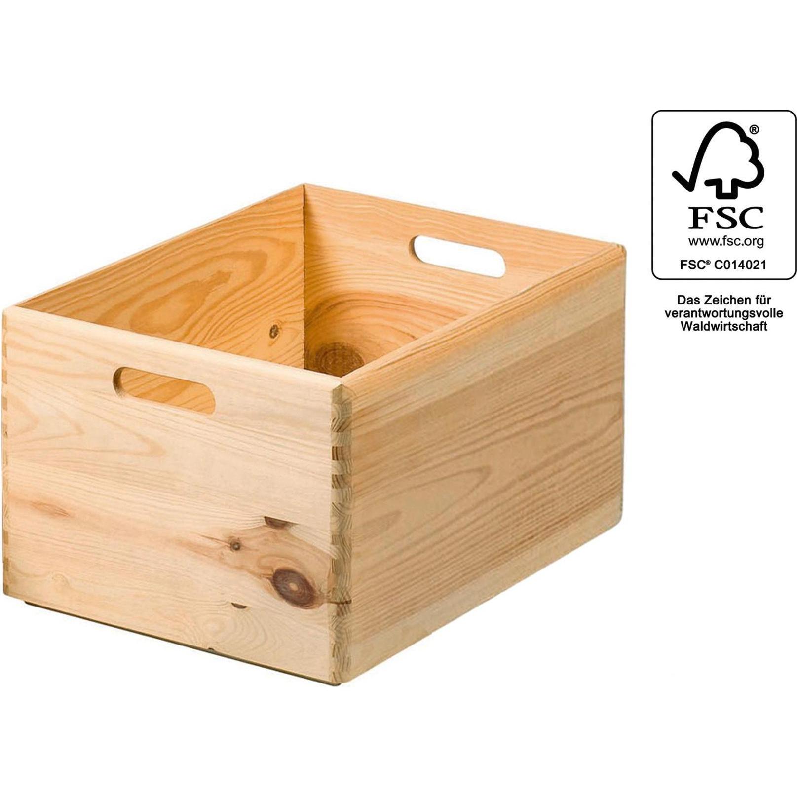 Kesper, Aufbewahrungsbox, Holzkiste (40 x 30 x 23 cm, 29 l)