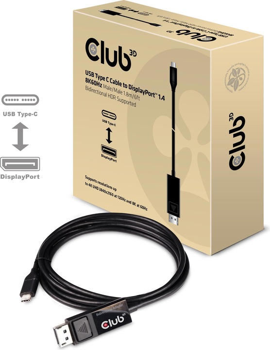 Produktbild Club 3D USB Typ C — DisplayPort (USB Typ-C, 180 cm)