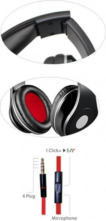 Actual product image Rebeltec wired headphones AUDIOFEEL2 red (No noise cancellation, Cable)