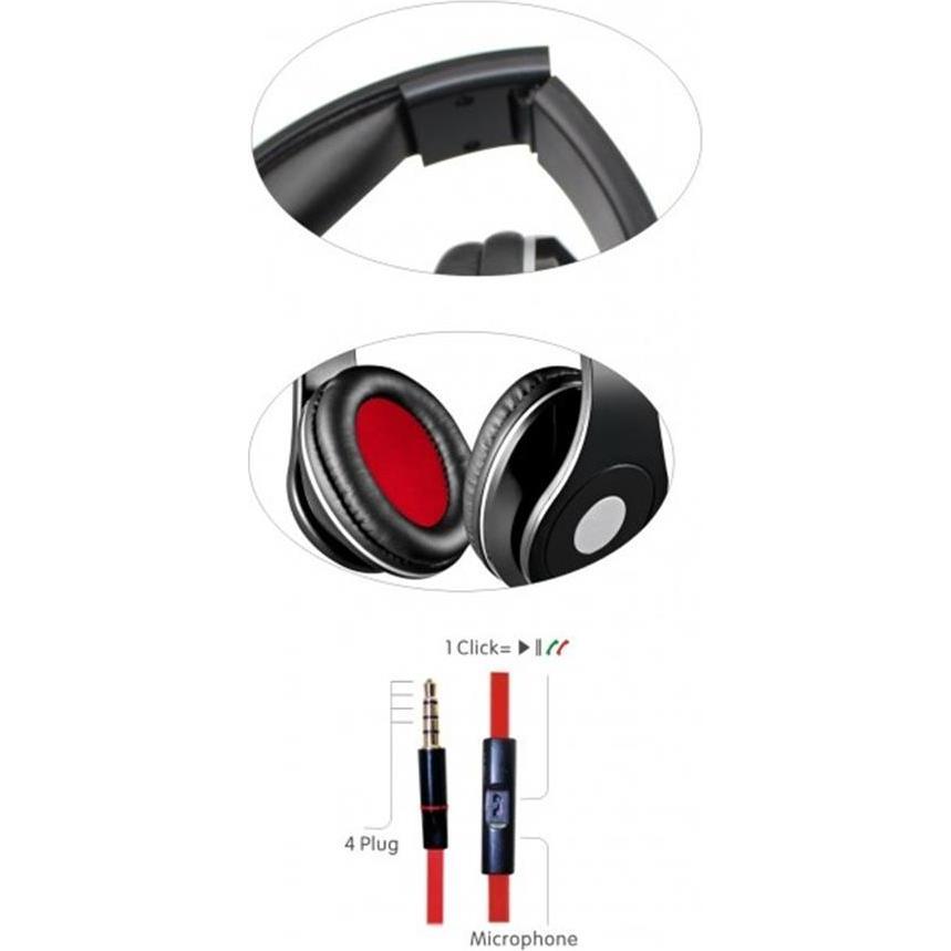 Thumbnail - Rebeltec wired headphones AUDIOFEEL2 black (keine Geräuschunterdrückung, Kabelgebunden), Kopfhörer, Schwarz