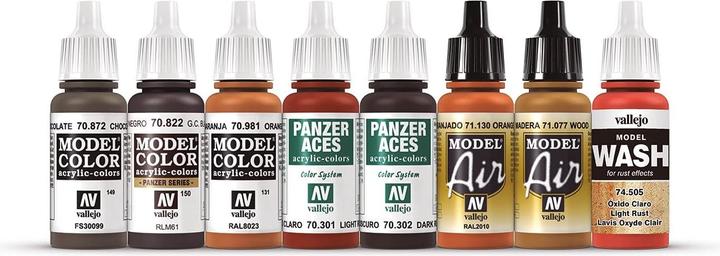 Immagine prodotto Vallejo 70183 Tinta per modellismo ferroviario Cioccolato, Nero-Bruno, Marrone-Arancione, Birra