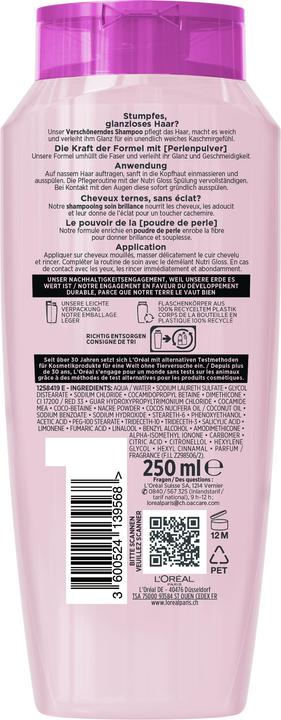 Actual product image L'Oréal Paris Elseve Nutri Gloss (250 ml, Liquid shampoo)