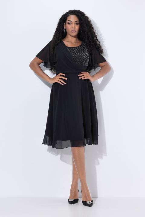 Produktbild Ulla Popken Midi-Abendkleid, Chiffon, Drapierung (56)