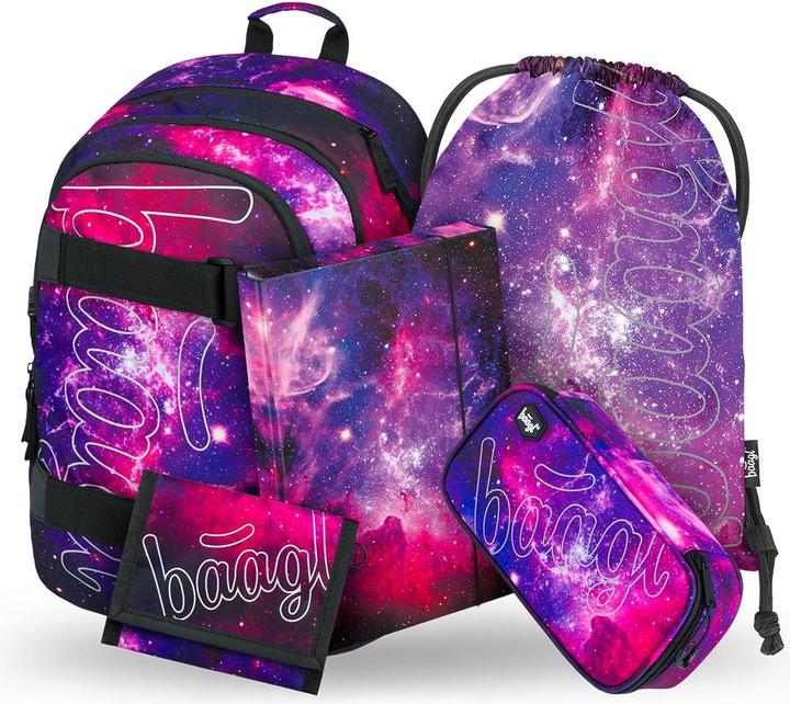 Image du produit Baagl 5-teiliges Schulrucksack-Set - Skate Galaxy
