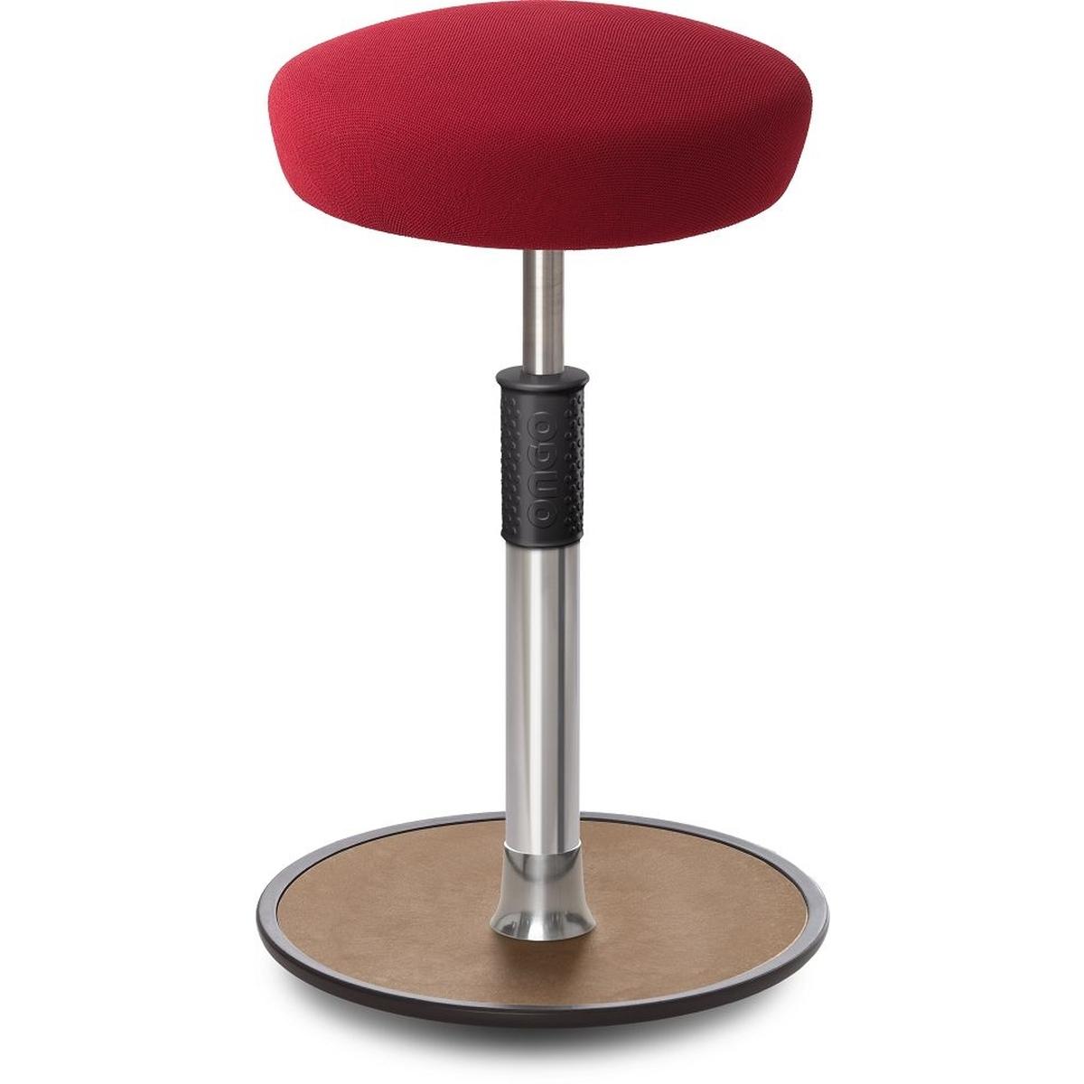 Ongo, Bürostuhl, Sitz- Stehhocker Free Tall Hutsitz Gestrick Dunkelrot chrom /Natur