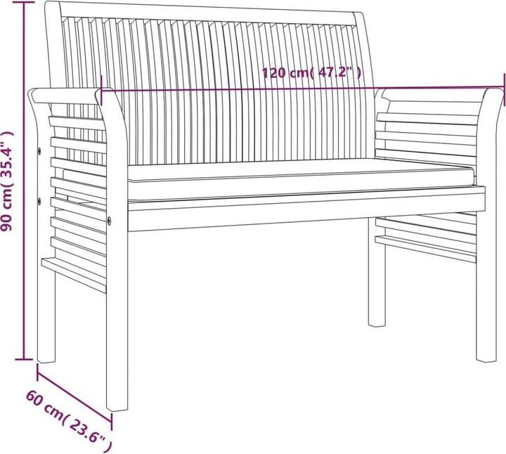Produktbild vidaXL Garten Essgruppe (90 x 150 x 74 cm)
