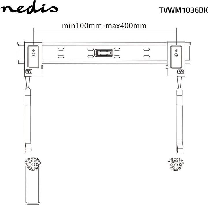 Actual product image Nedis Fixed TV wall bracket 32-55" Maximum screen weight: 50 kg Minimum wall distance: 14.5 mm S (Wall, 50 kg, 32" - 55")