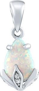 Silvego Silver Clarissa Pendant with White Opal and Brilliance Zirconia JJJ1267PW (925 Sterling Silber)