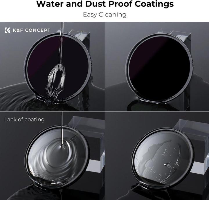 Immagine prodotto K&F Concept 82MM ND100000 Filter(ND5.0),16.6 Stops, HD, Waterproof, Anti Scratch, 28 Layer Green Coatings (Filtri grigi)