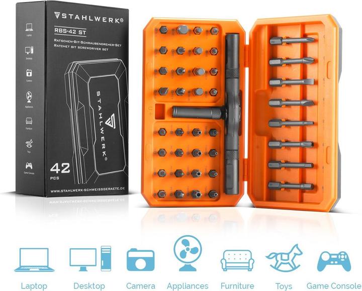 Produktbild Stahlwerk Ratschen-Schraubendreher-Bit-Set RBS-42 ST 42-teilig Ratsche