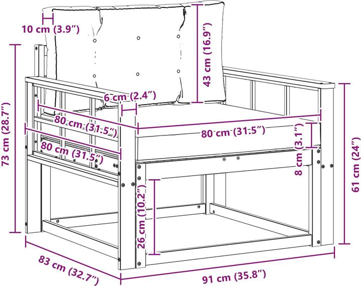Produktbild vidaXL Outdoor Mittelsofa