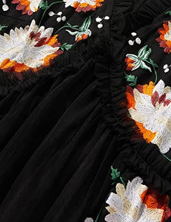 Produktbild Frock and Frill Blumenbesticktes Abendkleid mit Pailletten für Hochzeit und festliche Anlässe (36)