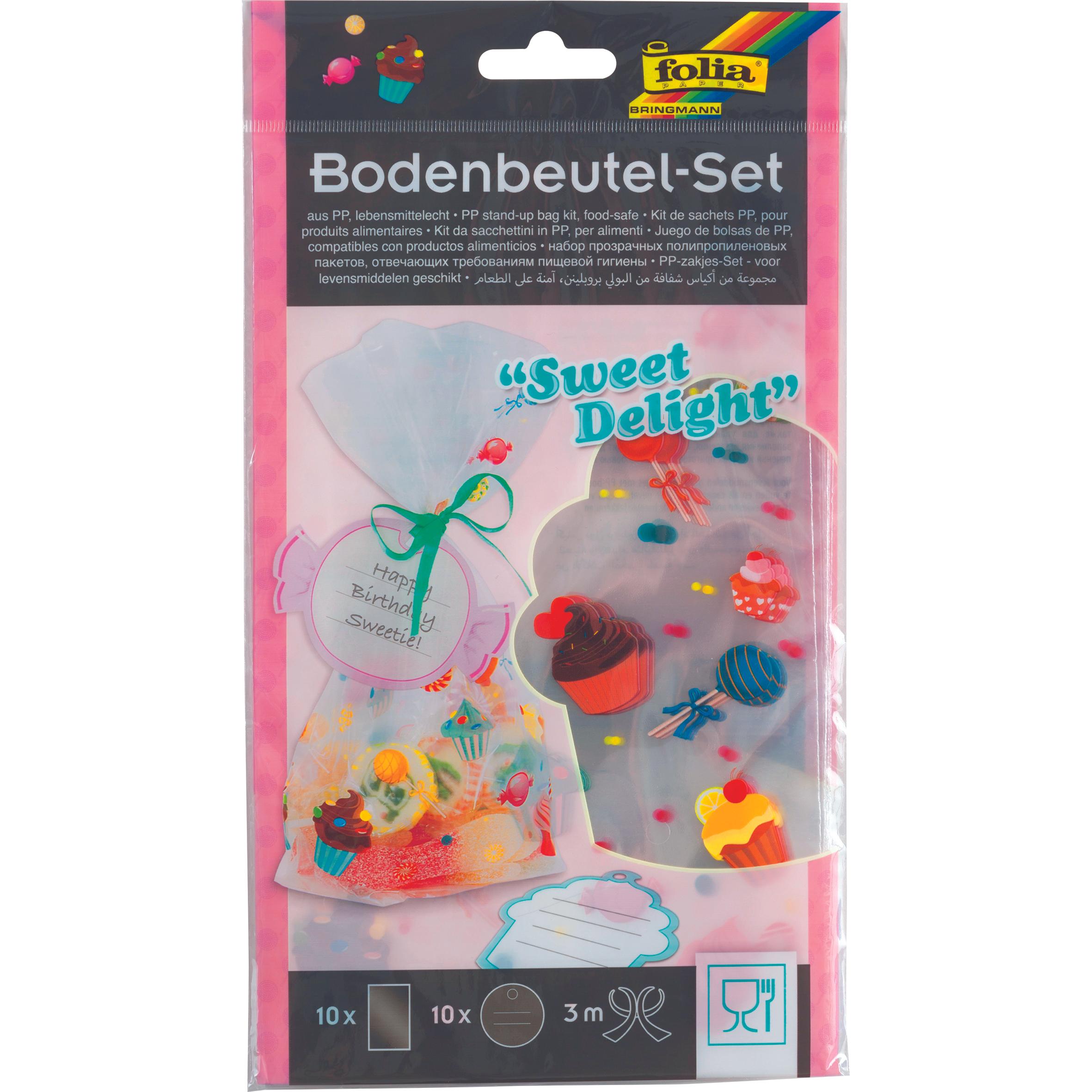 Thumbnail - Magni folia 46202 - Bodenbeutel-Set mit Sweet Delight Motiv, ca. 14,5 x 23,5 cm, 10 Beutel mit Zubehör, id, Lebensmittel...