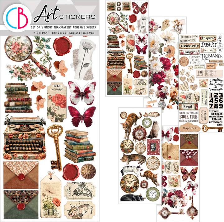 Actual product image Ciao Bella Art Stickers "Book Lovers", 12 x 26 cm, 5 Blatt (5 Sticker)